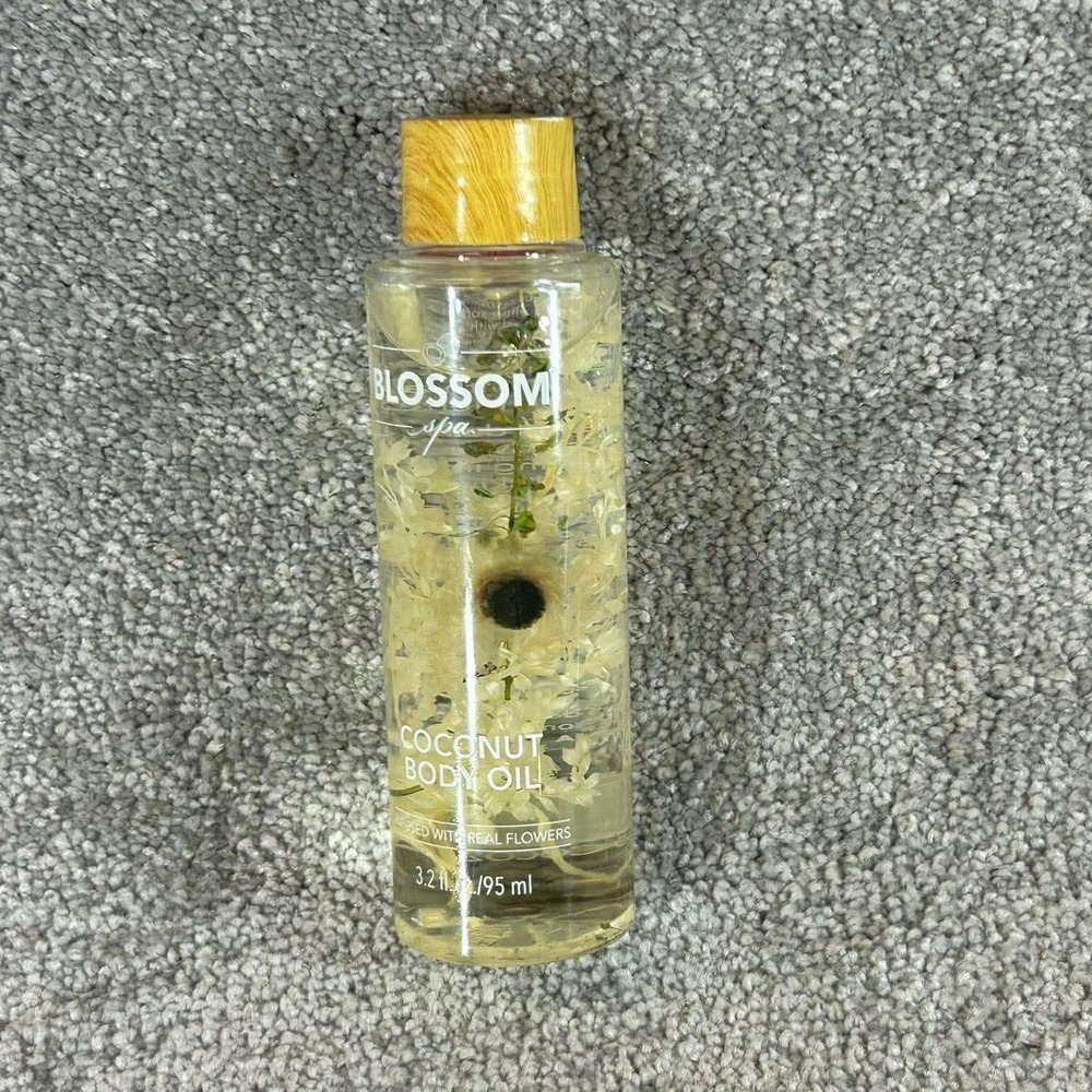 Blossom Coconut Body Oil Real Flower Infused Spa Moisturizer 3.2oz 95ml